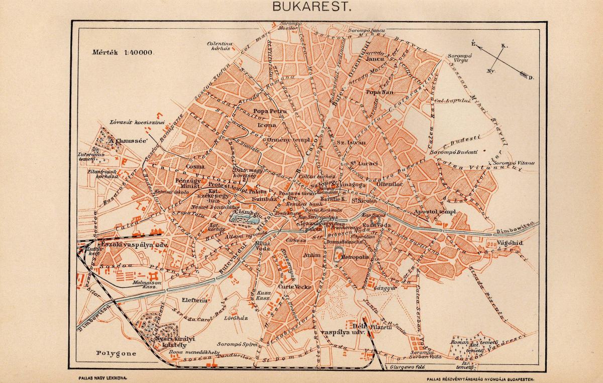 ブカレストの歴史的な地図